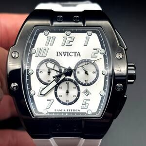 Invicta Racing Panda 48941 Limited Edition Men's Watch White Dial Black Case NIB